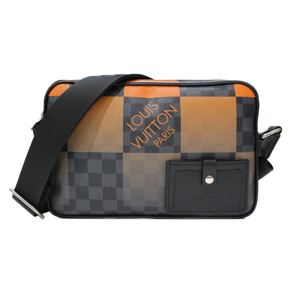 LOUIS VUITTON Alpha Messenger Damier Graphite Black Giant Volcano Orange